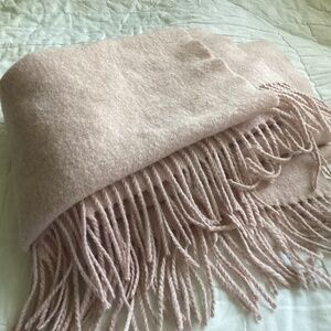 LARGE SIZE SOFT WOOL & CASHMERE MUTED BABY PINK SCARF\SHAWL